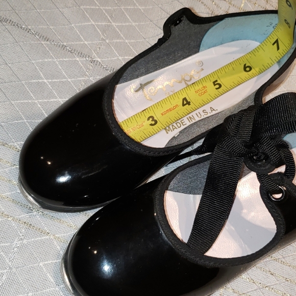 πHPπTap Dance Shoes Mary Jane Low-heel Girls Kids EUC Black Made in USA - Picture 10 of 11